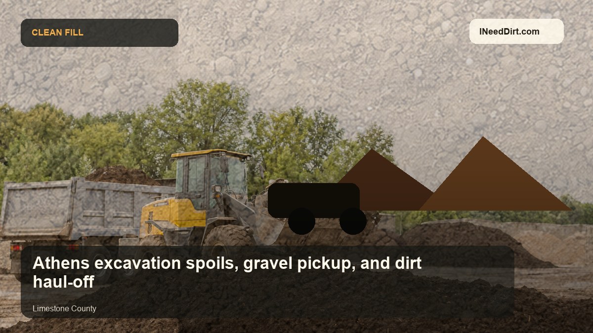 Athens excavation spoils, gravel pickup, and dirt haul-off visual guide