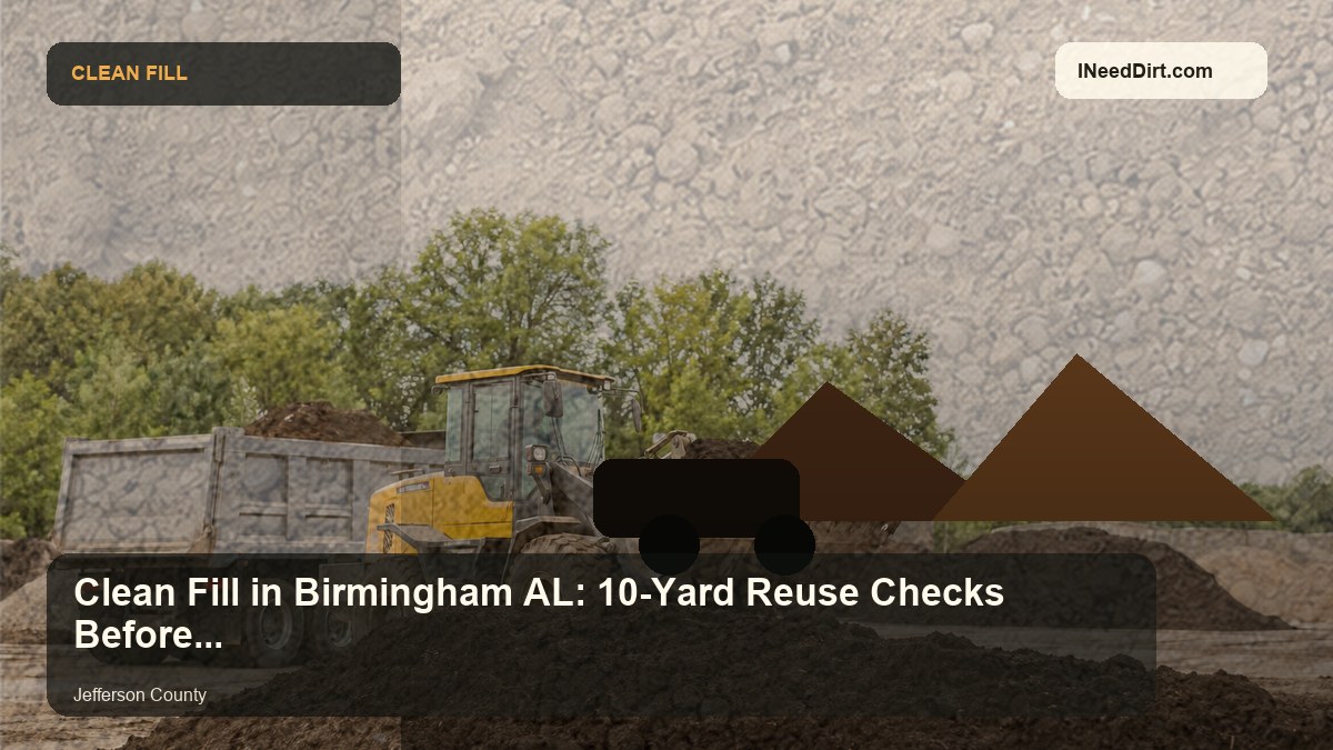 Clean Fill in Birmingham AL: 10-Yard Reuse Checks Before Posting Dirt Recovery visual guide