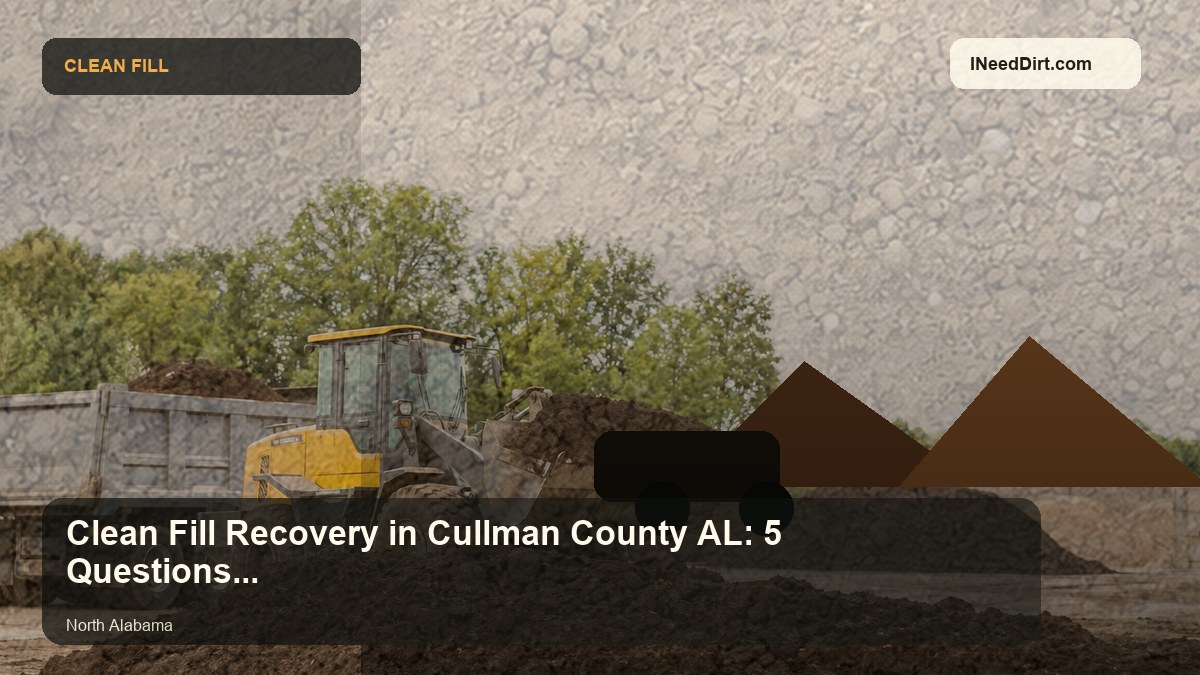 Clean Fill Recovery in Cullman County AL: 5 Questions Before Pickup visual guide