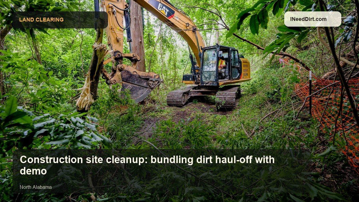 Construction site cleanup: bundling dirt haul-off with demo visual guide
