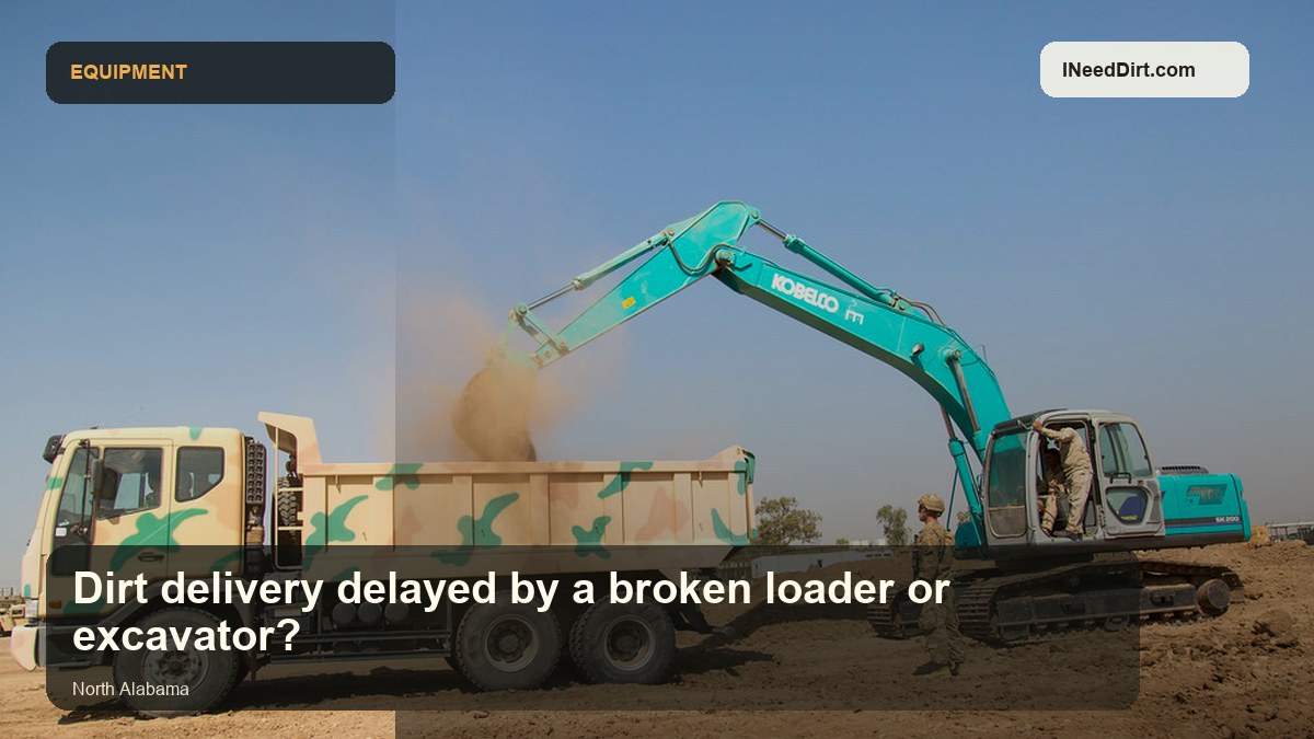 Dirt delivery delayed by a broken loader or excavator? visual guide